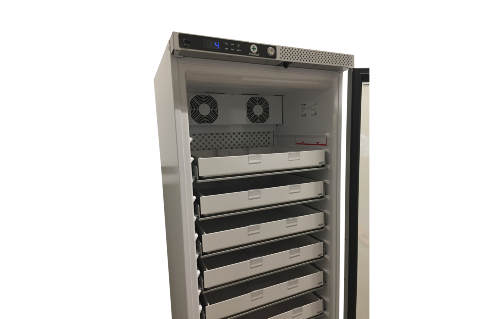 Vestfrost AKG 397 DIN Medicine refrigerator glassdoor + 9 drawers