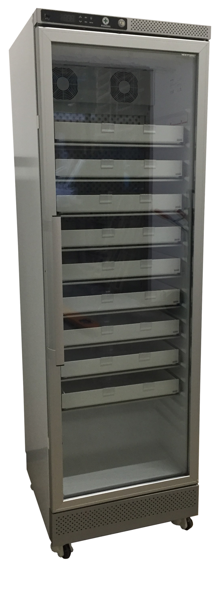Vestfrost AKG 397 DIN Medicine refrigerator glassdoor + 9 drawers