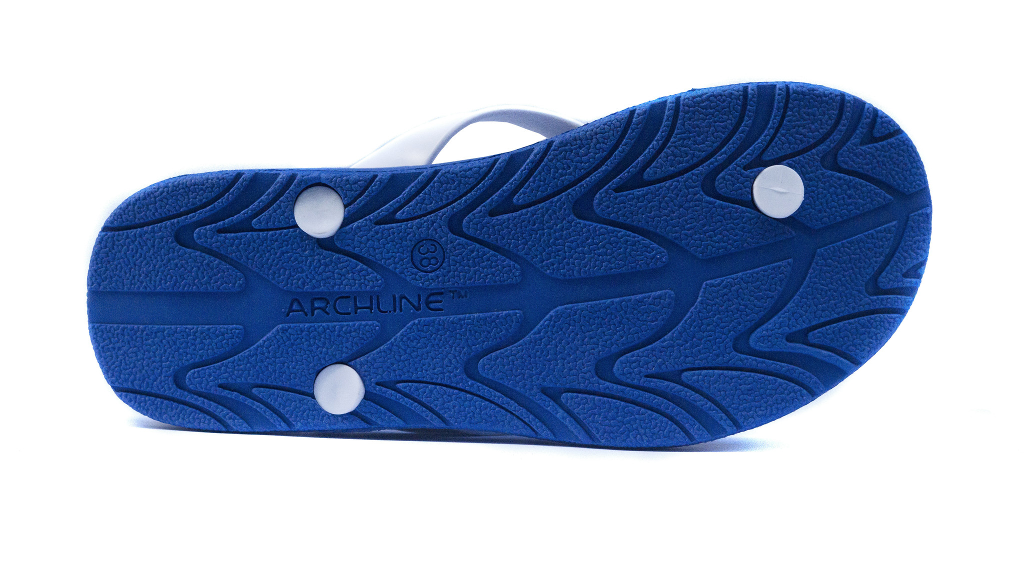 Archline Orthotic Arch Support Flip Flop Thongs (Blue / White Straps) -  Foot HQ Podiatry