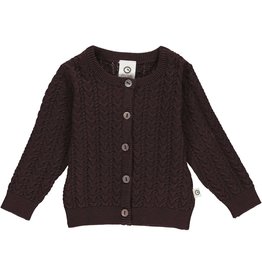 Müsli - knit cable cardigan baby coffee