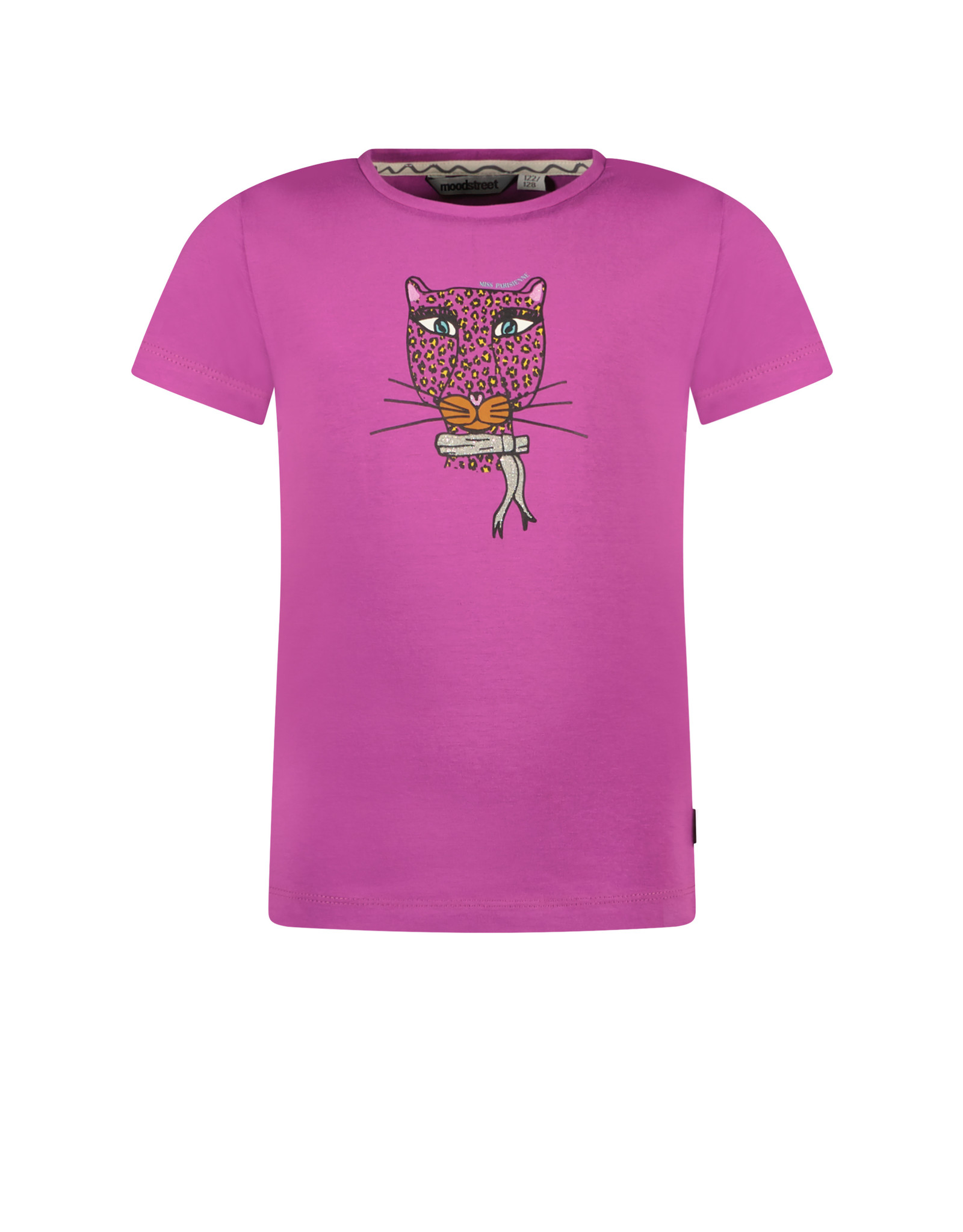 Moodstreet Girls T-shirt with chest print purple