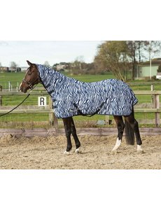 Harry's Horse Flysheet mesh with neck and surcingles, zebra medival blue