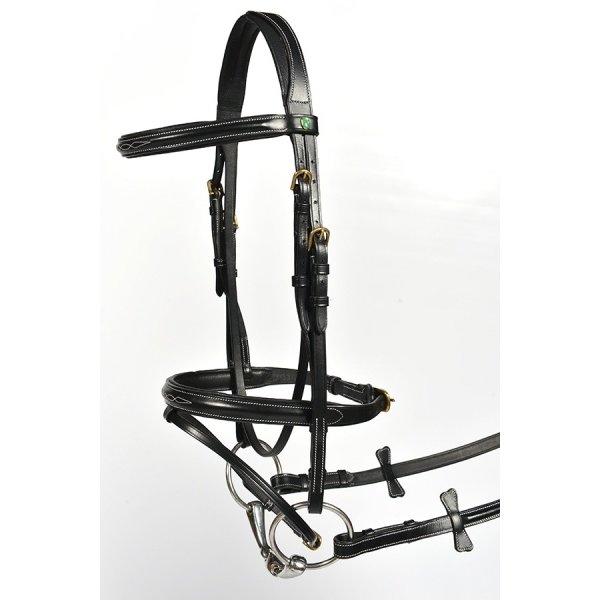 LJ Leathers New Pro Hoofdstel gecomb. Neusriem, zwart