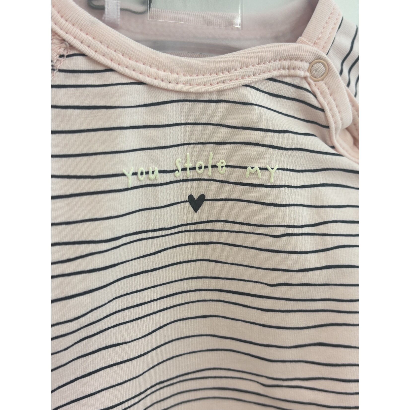 BESS Shirt You Stole My Heart Pinstripe Pink