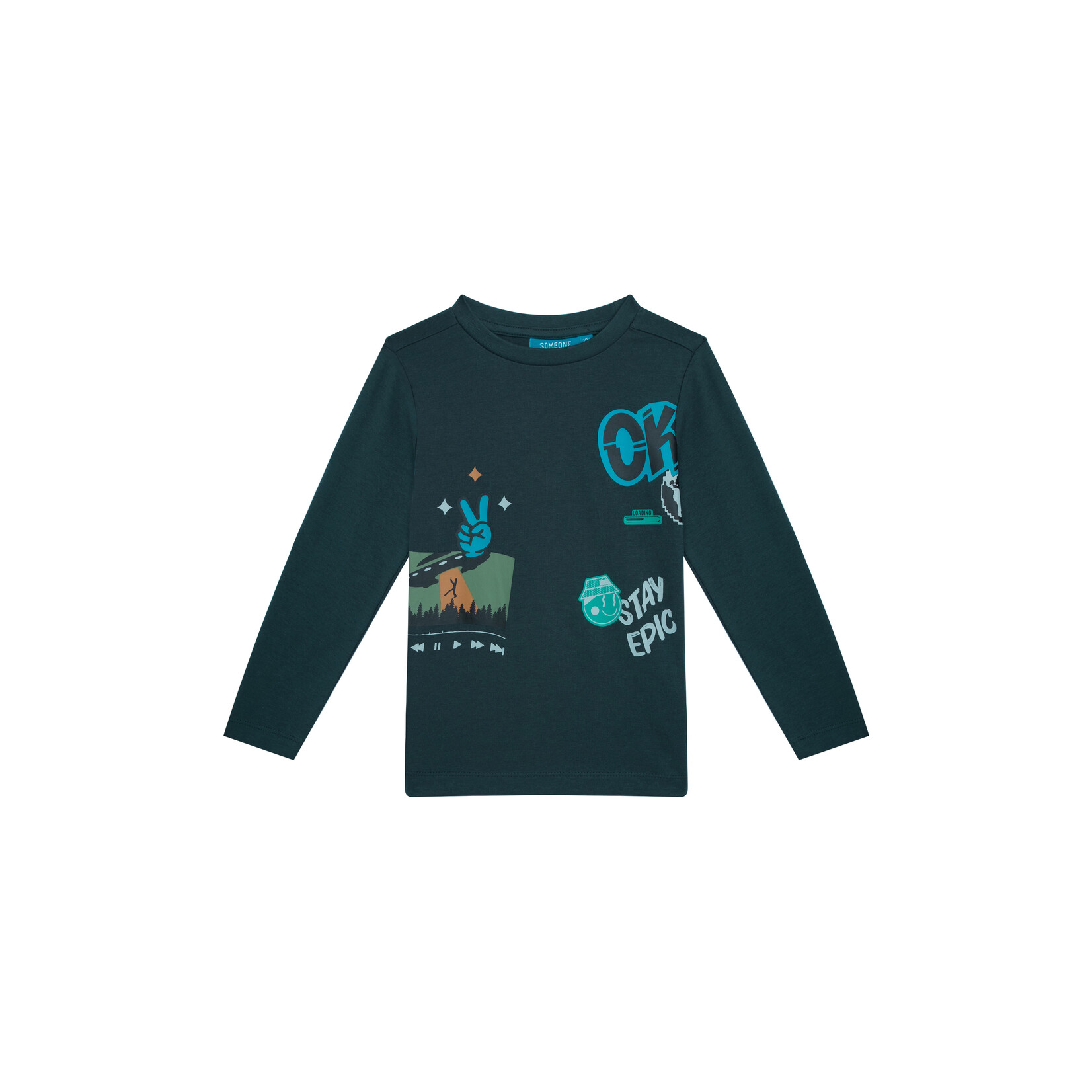 Someone TSHIRT LM BOWERY-SB-03-E DARK GREY GREEN