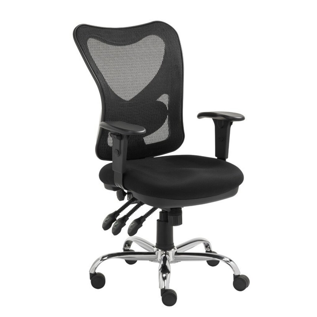 MN Mira Bureaustoel Zwart Chroom Netweave