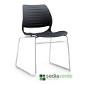 Sedia Verde Venetia Kantine Stoel Chroom Slede Frame