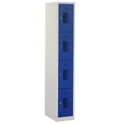 MN Locker Basic 4-Deurs Blauw Geperforeerd