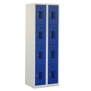 MN Locker Basic 8-Deurs Blauw Geperforeerd