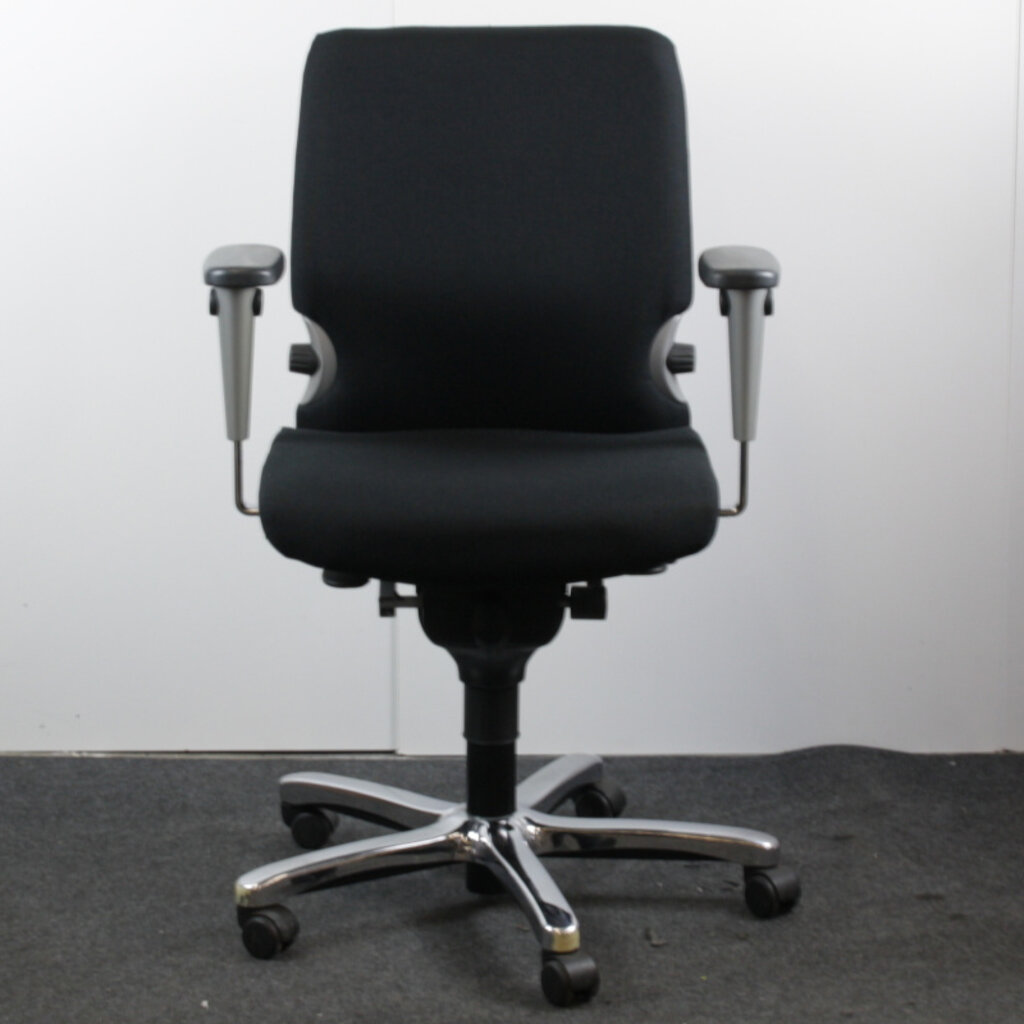 D7783 Bureaustoel Zwart Chroom Nieuwe Stof