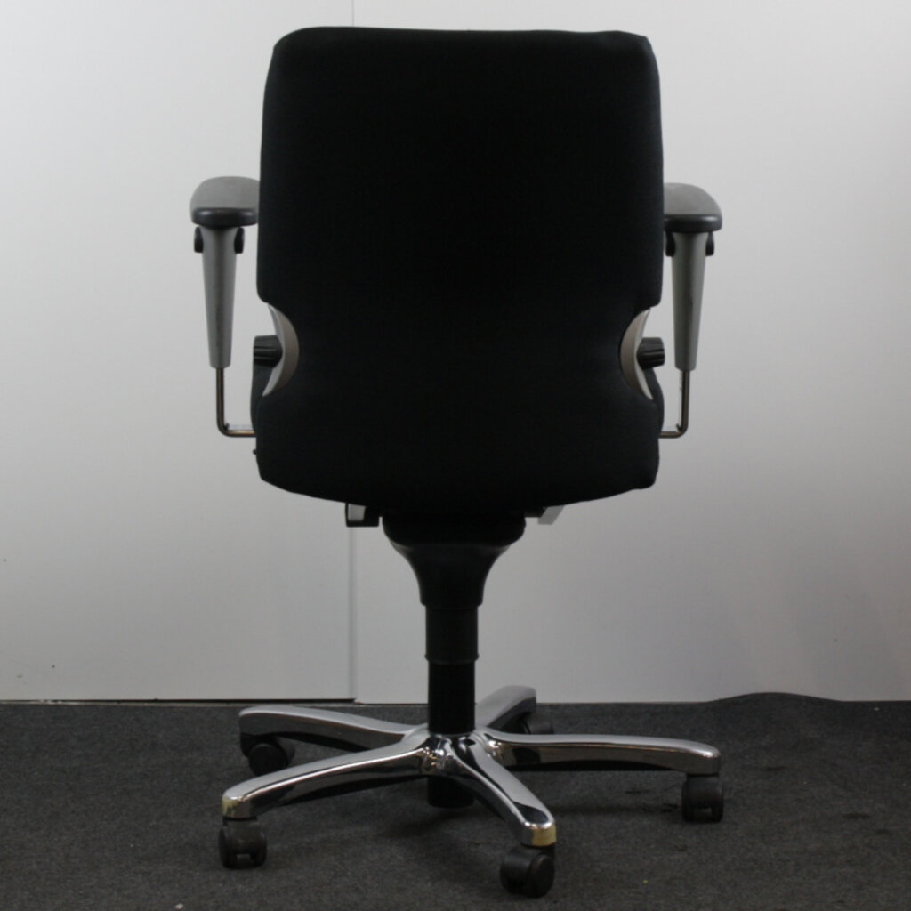 D7783 Bureaustoel Zwart Chroom Nieuwe Stof