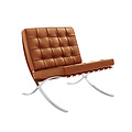 MN Home Design Rundlederen Fauteuil Cognac Chroom