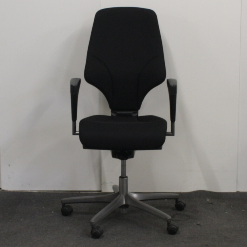 Giroflex 64 Bureaustoel Zwart Antraciet Smalle Arm Nieuwe Stof Hoge Rug