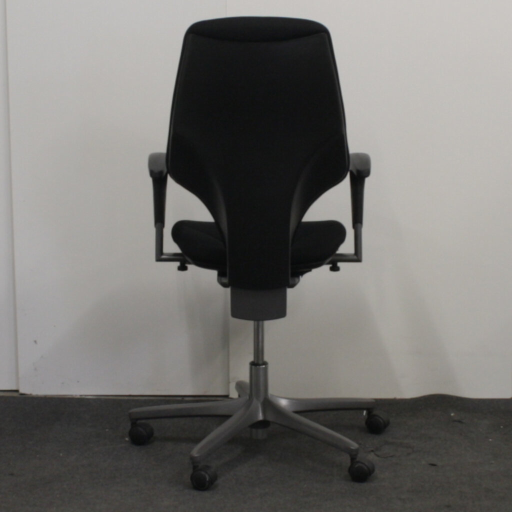 Giroflex 64 Bureaustoel Zwart Antraciet Smalle Arm Nieuwe Stof Hoge Rug