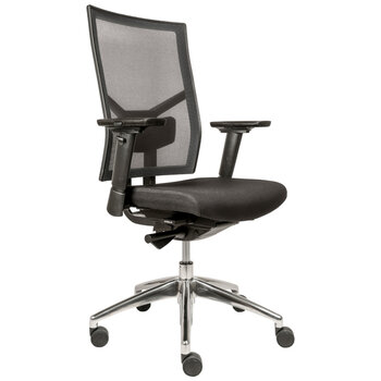 Almeria Bureaustoel Zwart Chroom NENEN1335 Gebruikt