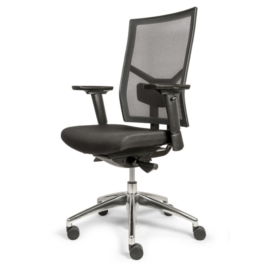 Almeria Bureaustoel Zwart Chroom NENEN1335 Gebruikt