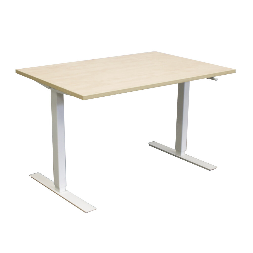 Ikea Zit Sta Slingerbureau Wit Nieuw Blad Ahorn B120xD80