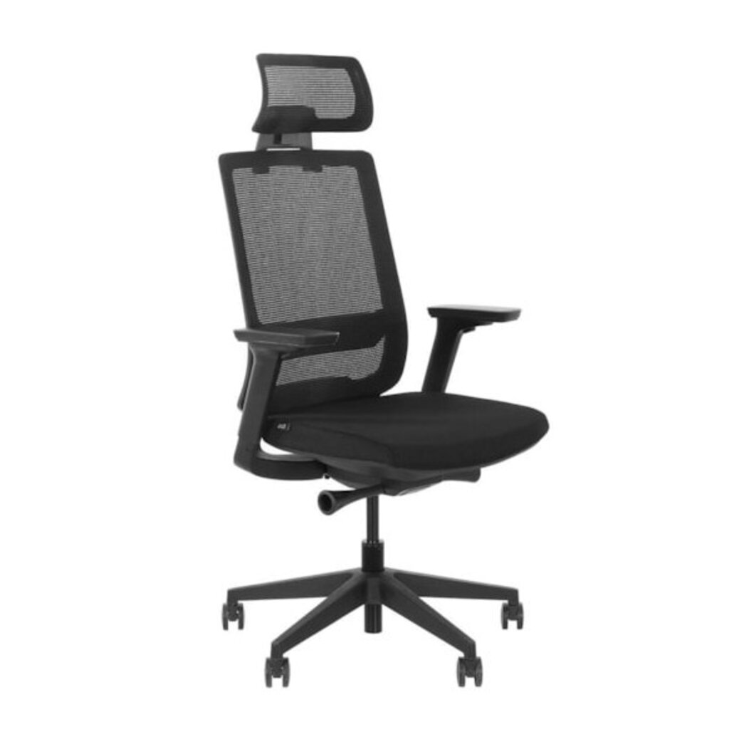 MN Londen Plus Netweave Bureaustoel NEN1335 Zwart Hoofdsteun