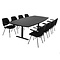 MN Easy Vergadertafel Zwart B220xD110