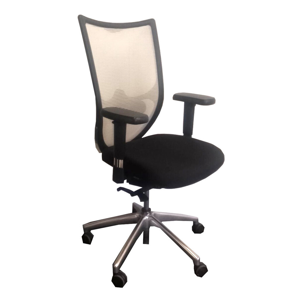 Nova Bureaustoel Chroom Zwart Wit NPR 1813 Gebruikt