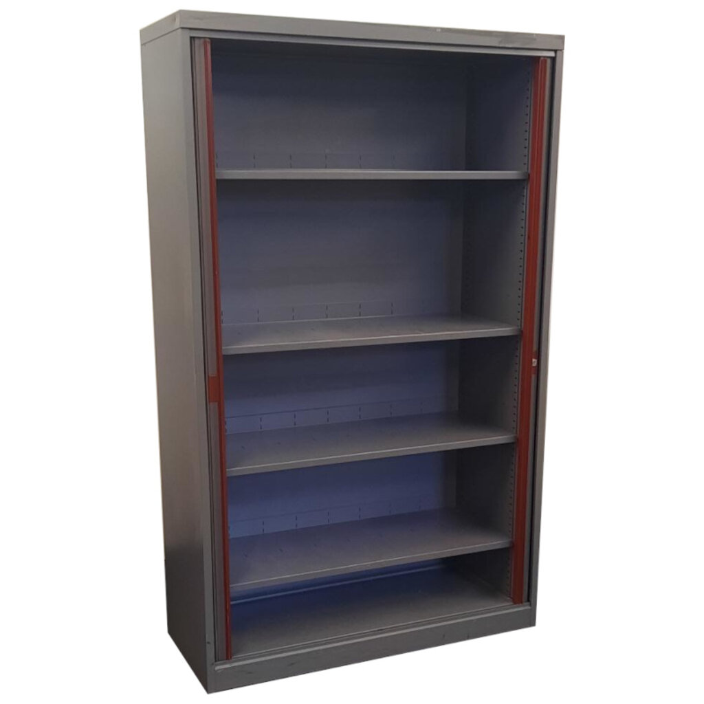 Mewaf Roldeurkast Antraciet Rood H198xB120xD48