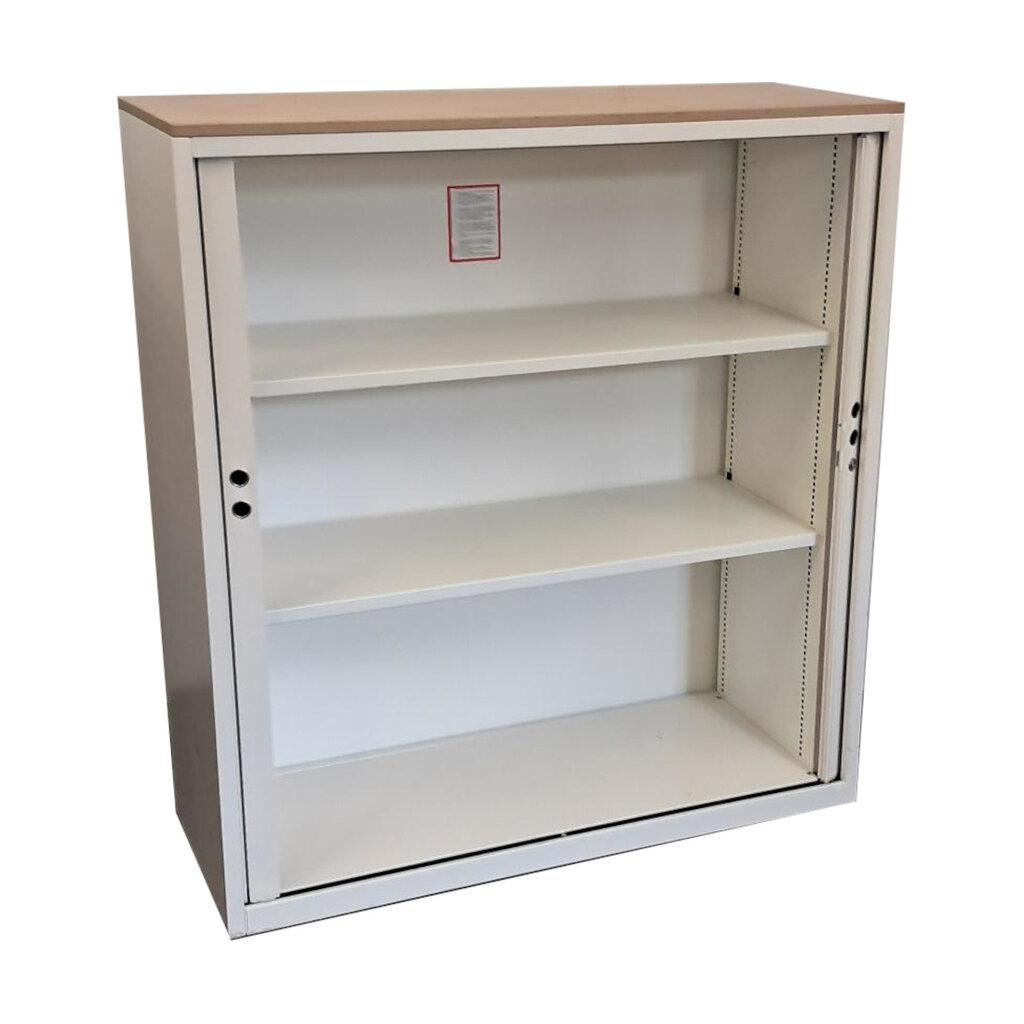Gispen Meta Roldeurkast Wit  H132,5 x B120 x D47 2 Legborden B-Keus