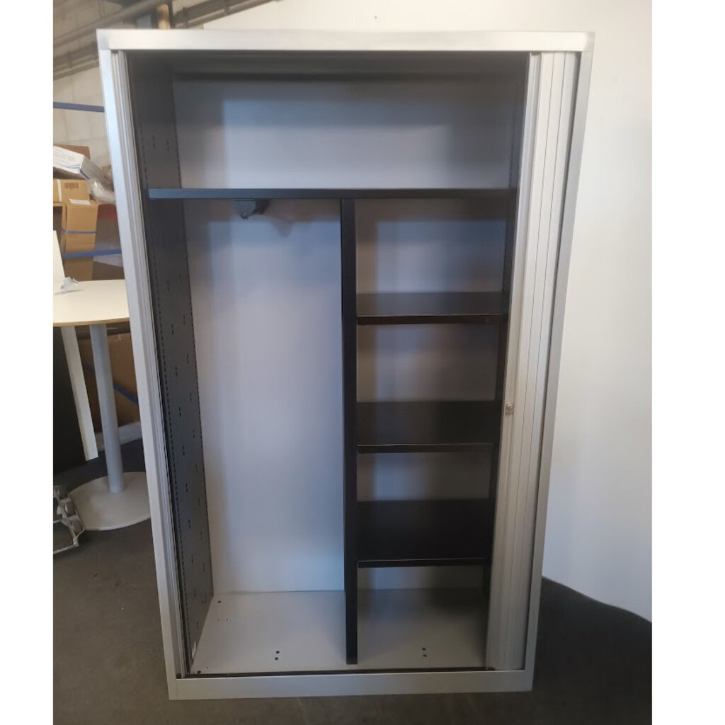 Roldeur Garderobekast Zilvergrijs H198xB120xD43