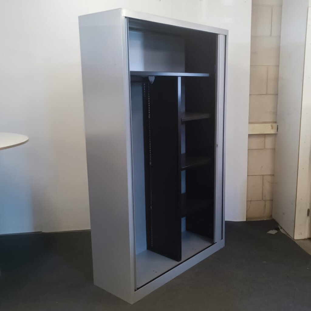 Roldeur Garderobekast Zilvergrijs H198xB120xD43