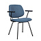 MN Sepp Extra Brede Gestoffeerde Vergaderstoel Blauw Met Arm