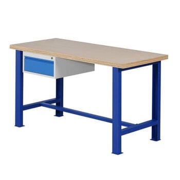 MN Werkbank Blauw Hout Hoogte Verstelbaar B150xD70