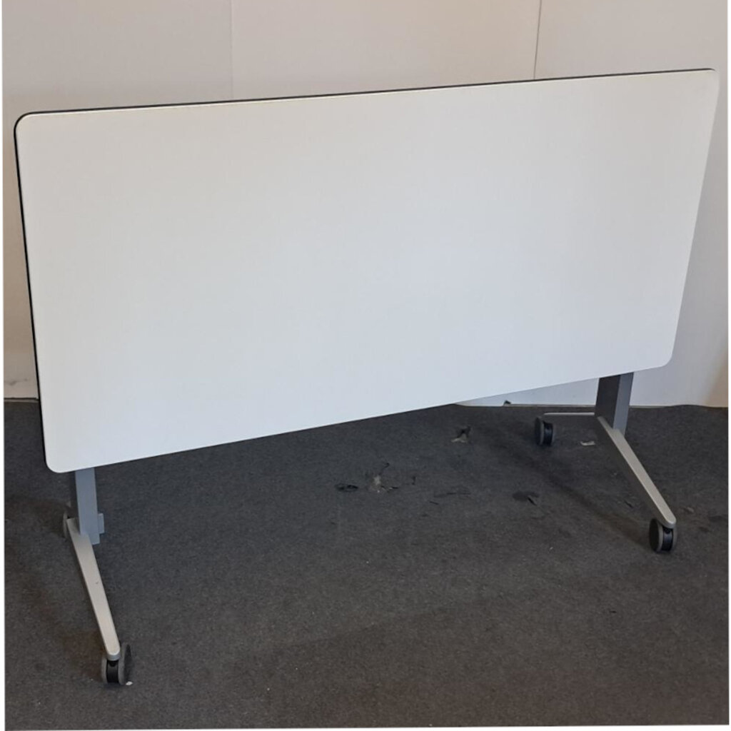 Verrijdbare en Inklapbare Tafel Zilvergrijs Wit 150 x 70