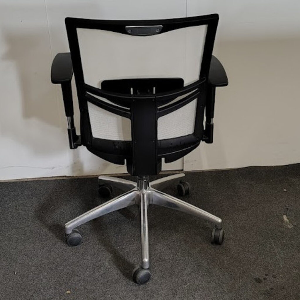 Rhea NEN1335 Bureaustoel Zwart Wit Netweave Chroom