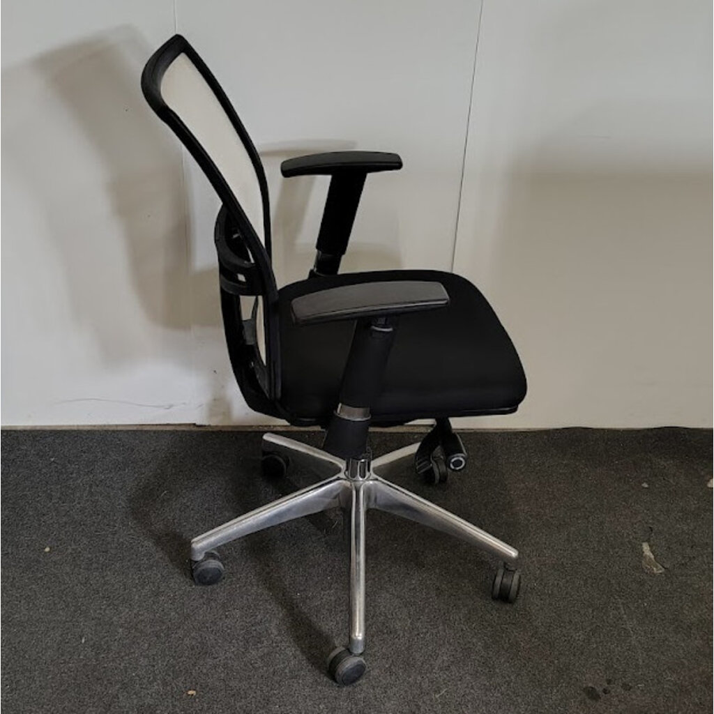 Rhea NEN1335 Bureaustoel Zwart Wit Netweave Chroom