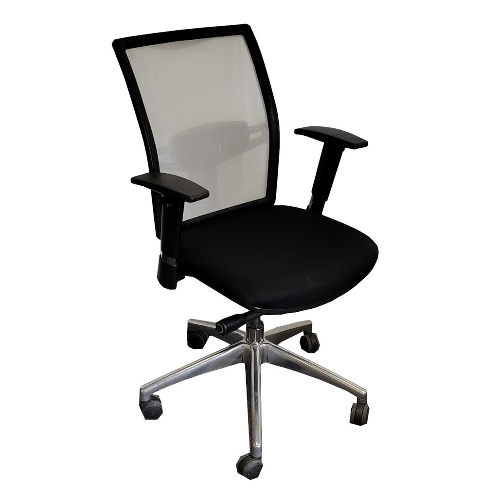 Rhea NEN1335 Bureaustoel Zwart Wit Netweave Chroom