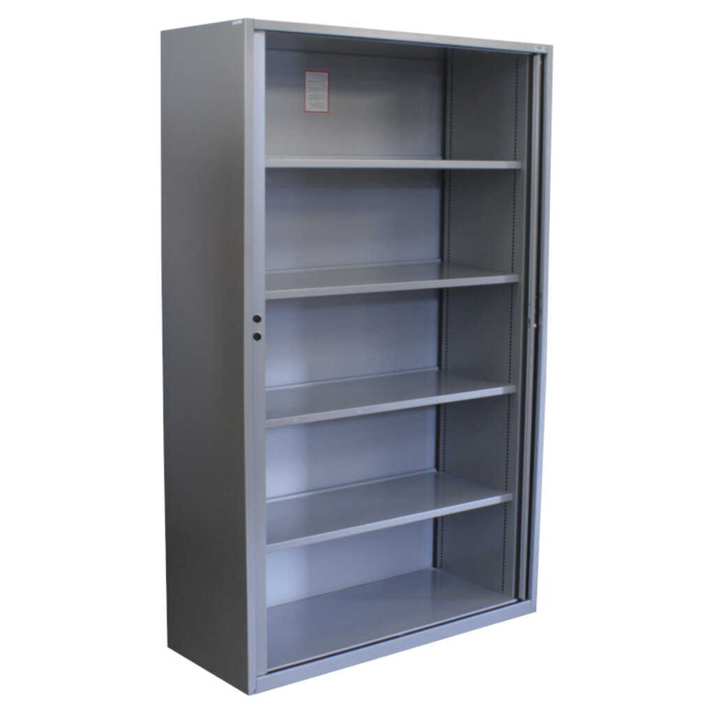 Gispen Meta Roldeurkast Zilvergrijs Kunststof Deuren H195xB120xD47  B-keus