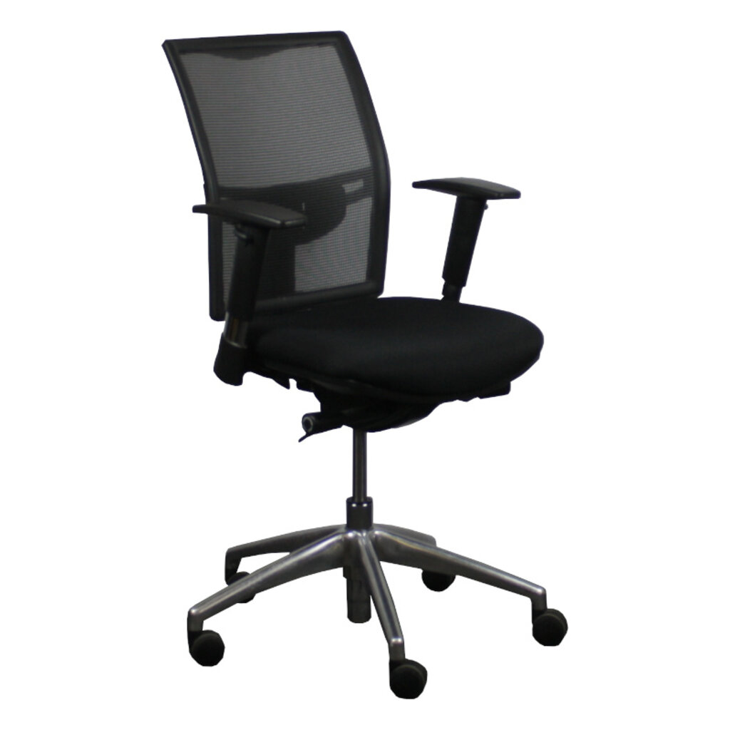 Rhea NEN1335 Bureaustoel Zwart Netweave Chroom Luxe Arm