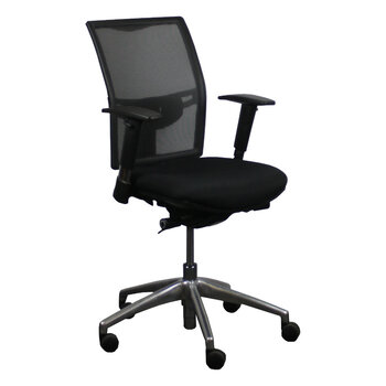 Rhea NEN1335 Bureaustoel Zwart Netweave Chroom Luxe Arm