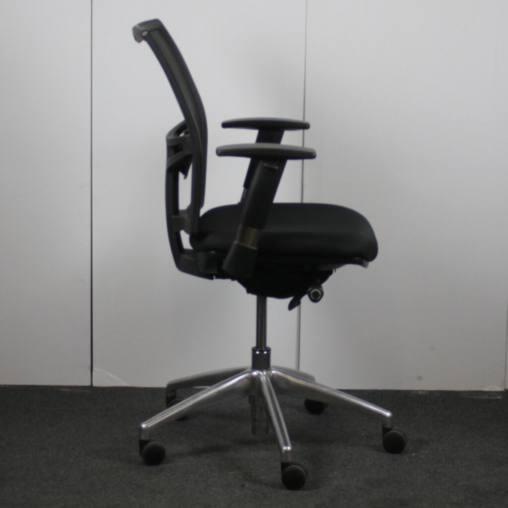 Rhea NEN1335 Bureaustoel Zwart Netweave Chroom Luxe Arm