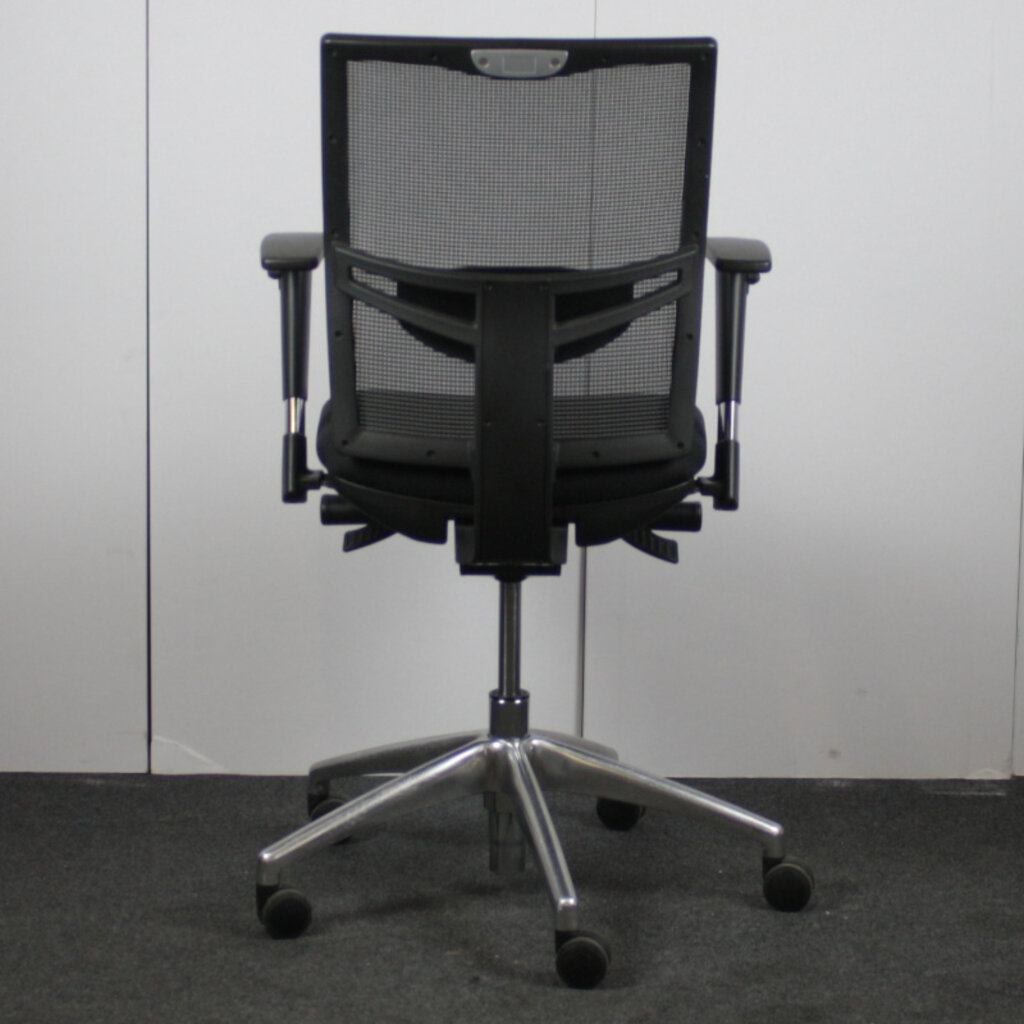 Rhea NEN1335 Bureaustoel Zwart Netweave Chroom Luxe Arm