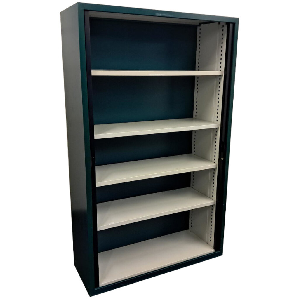 Lensvelt Roldeurkast Zwart Groen Staal 196 x 120 x 45