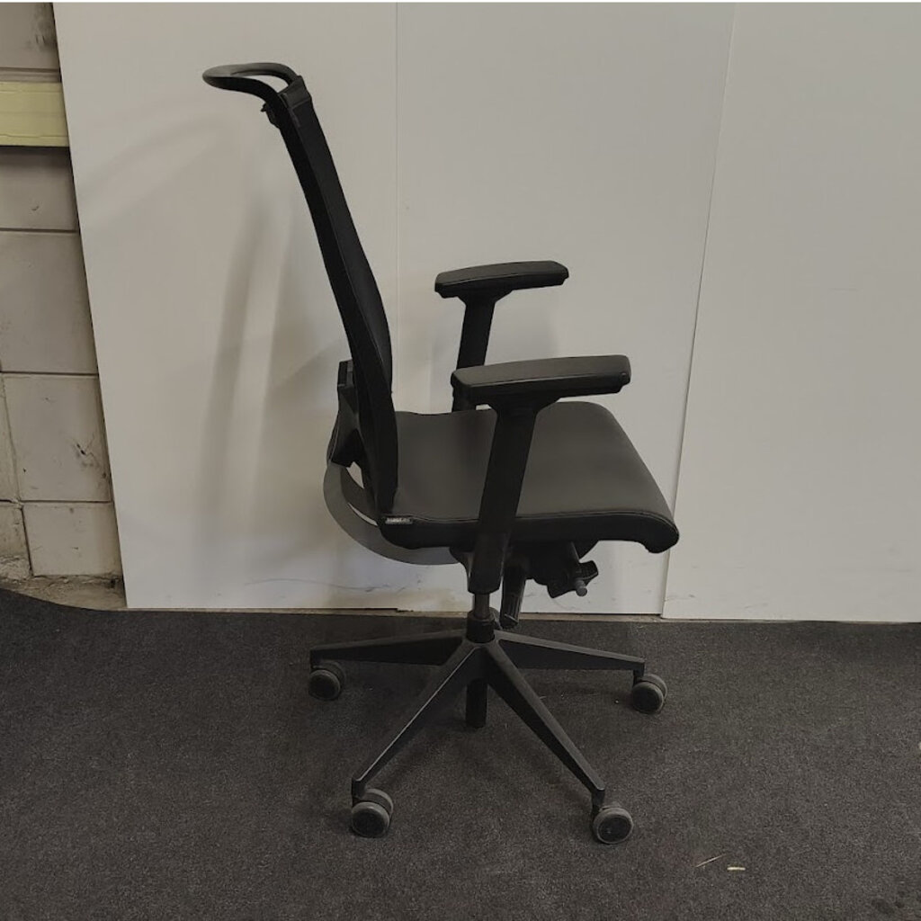 Kastel Bureaustoel Netweave Leder Zwart