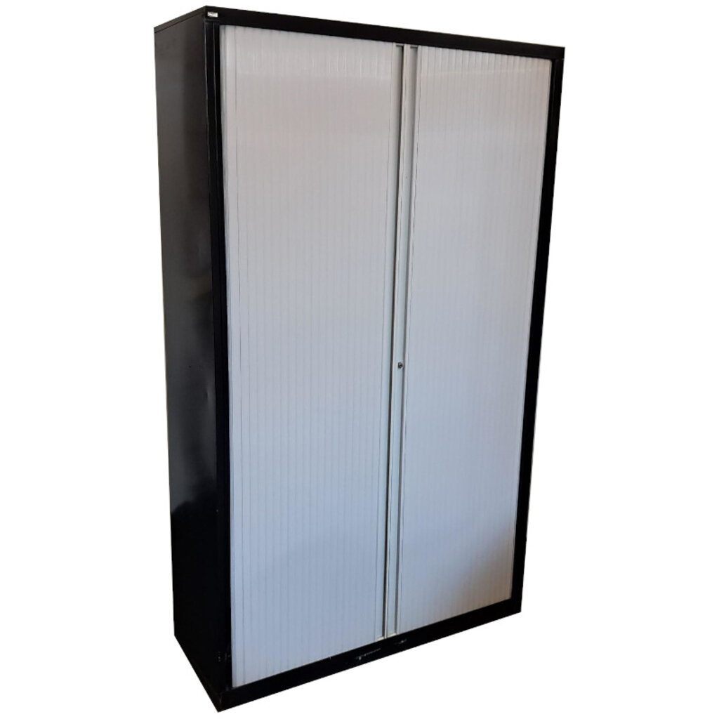 Roldeurkast Zwart Lichtgrijs 198 x 120 x 42