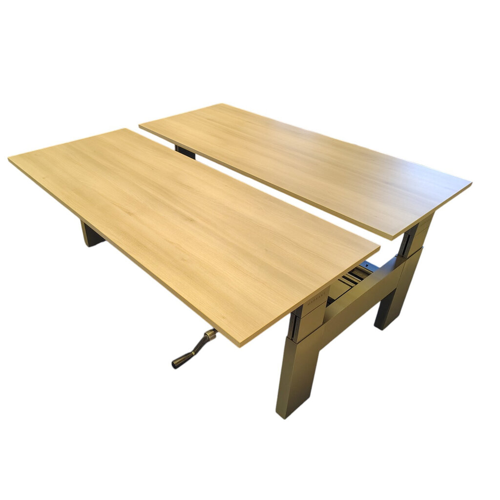 Markant Slingerbureau Bench Zilvergrijs Licht Eiken B180xD80