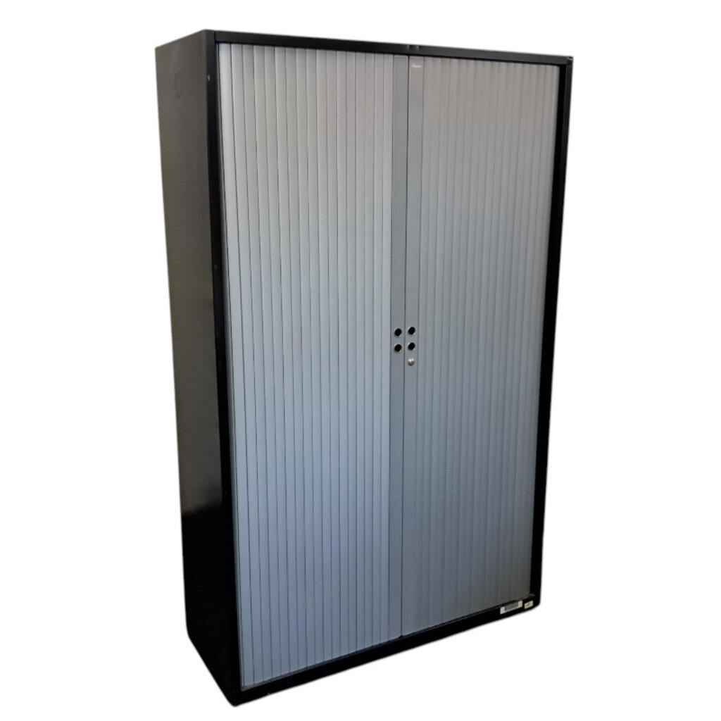 Gispen Meta Roldeurkast Zwart Zilvergrijs H195 x B120 x D47