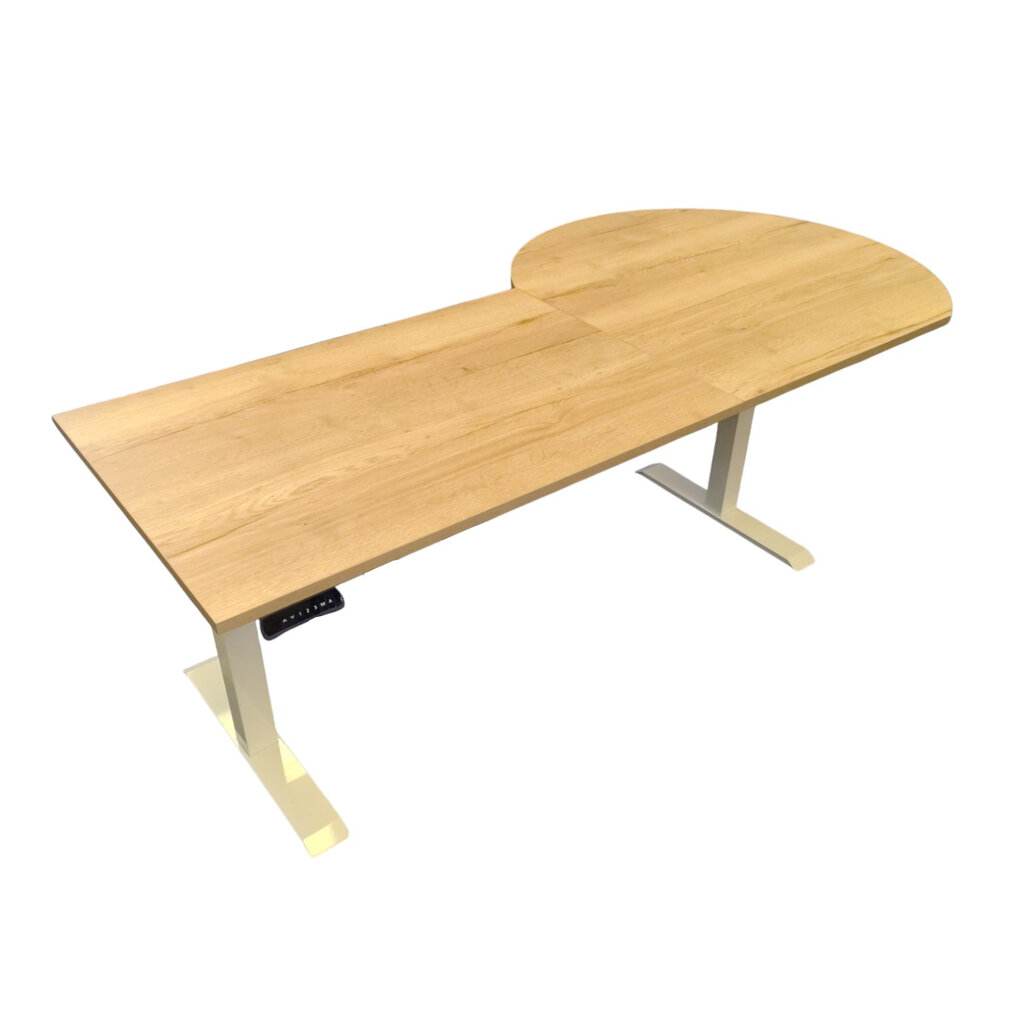 MN Professional Elektrisch Zit Sta Bureau Met Ronde Vergaderaanbouw