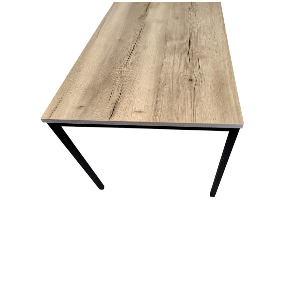 Kantinetafel Zwart Natuur Eiken B160xD80