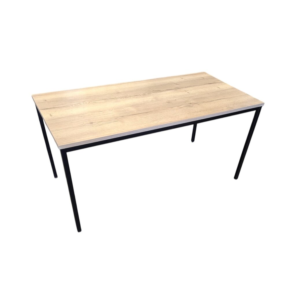 Kantinetafel Zwart Natuur Eiken B160xD80