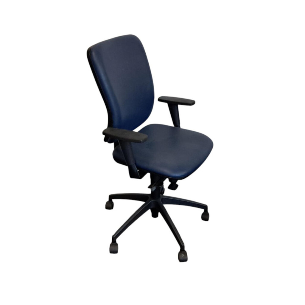 Beta Bureaustoel Zwart Blauw Kunstleer