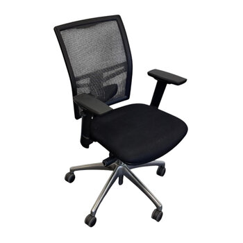 Rhea NEN1335 Bureaustoel Zwart Netweave Chroom Luxe Arm
