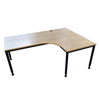 Hoekbureau Zwart Licht Eiken B200/80xD160/80 Rechts